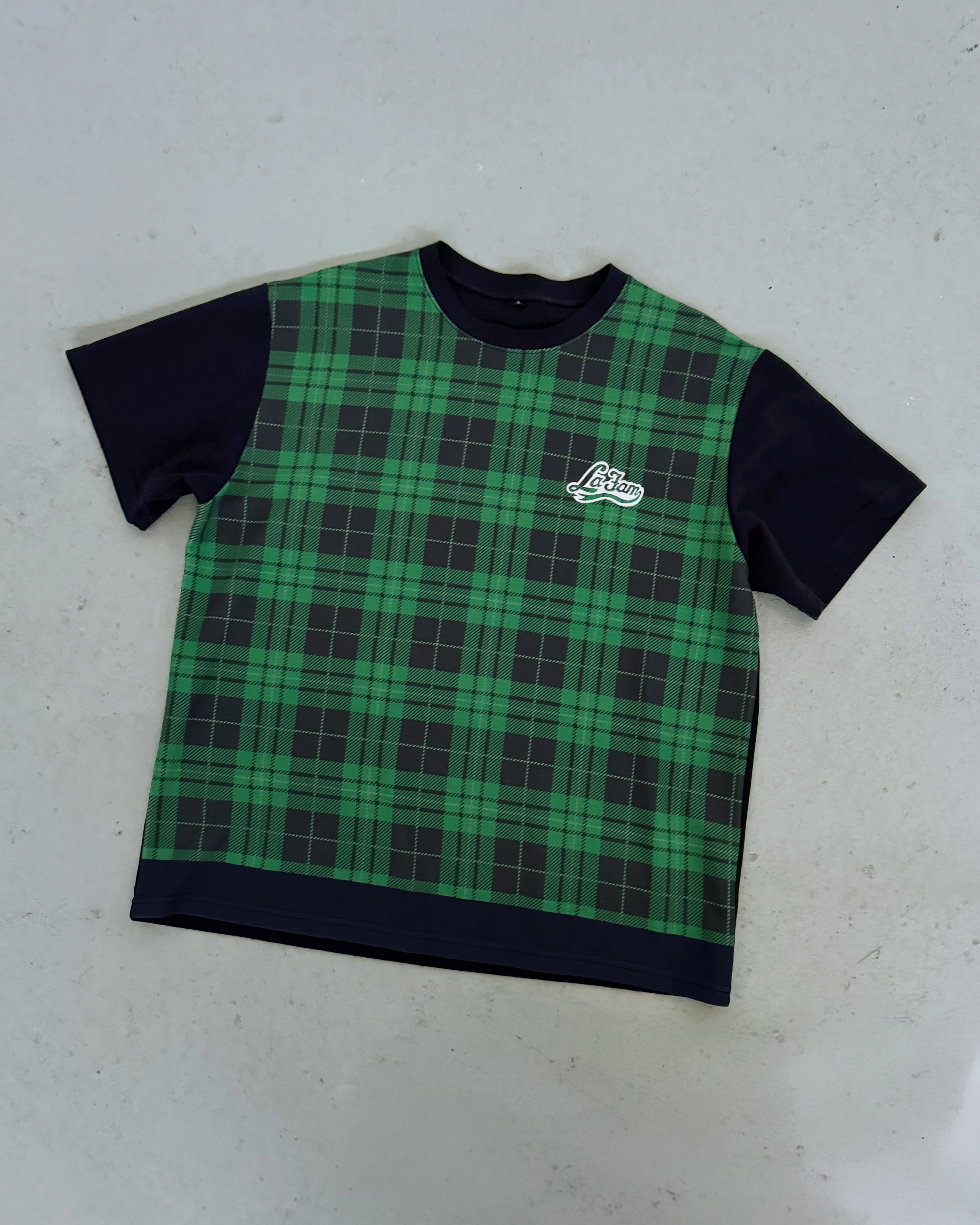 checkered body t-shirt black/green