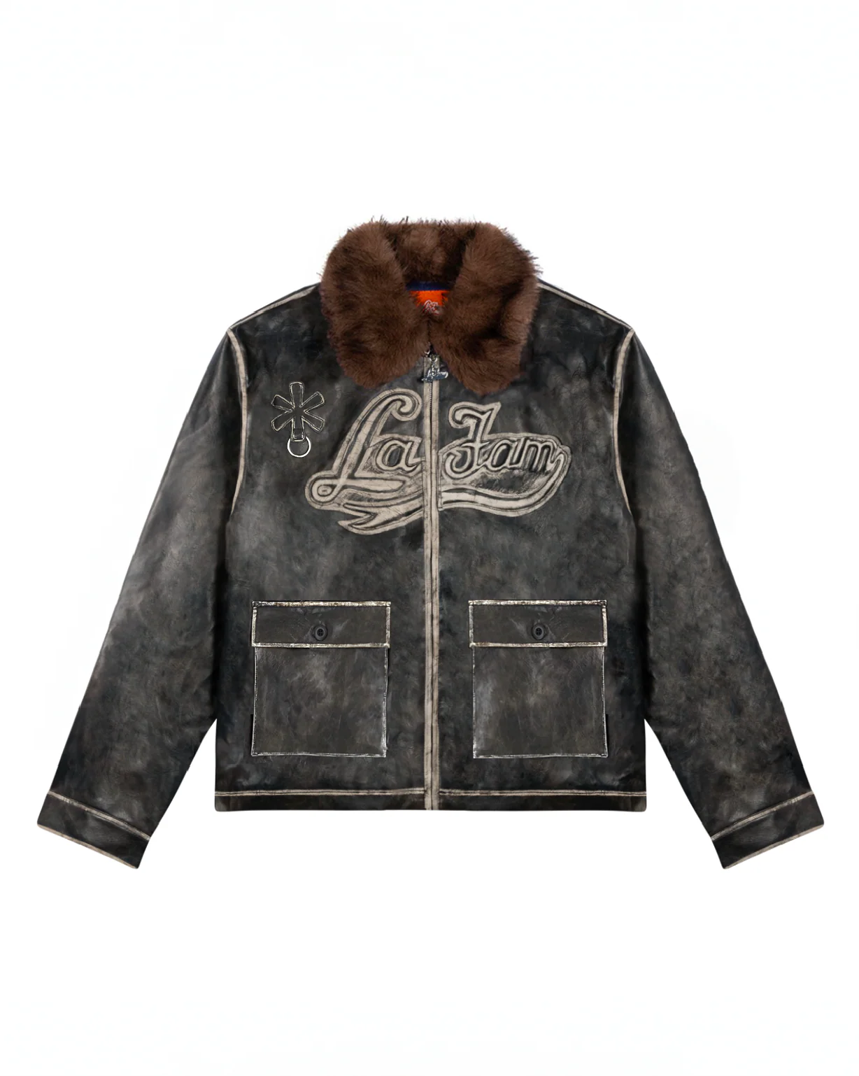 black distressed fur jacket - Image 3