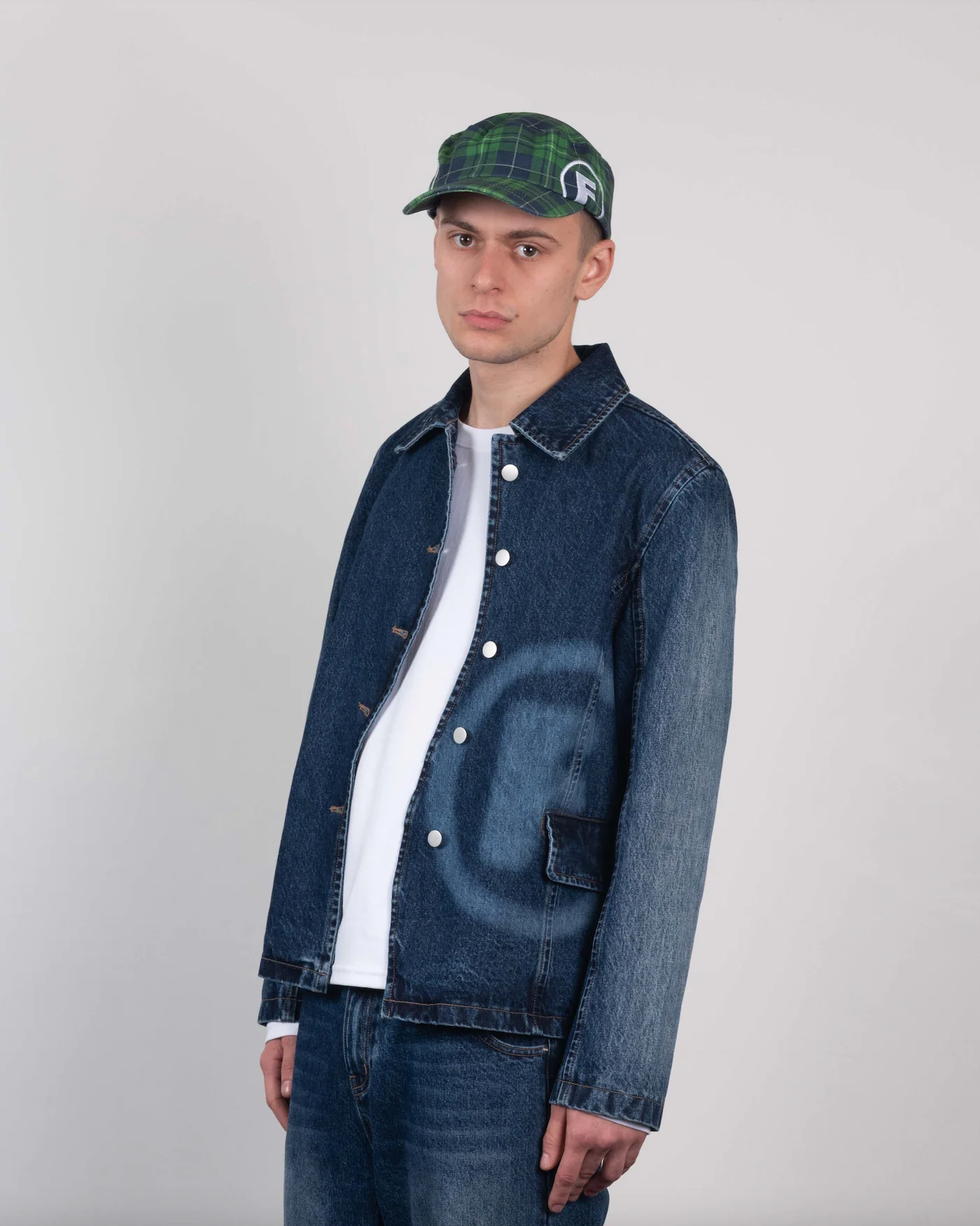 checkered f caps green - Image 3