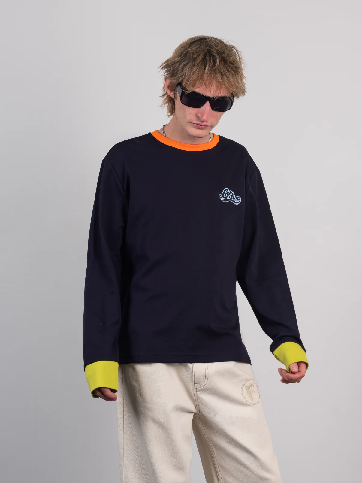 colored cuffs long sleeve navy - Image 2