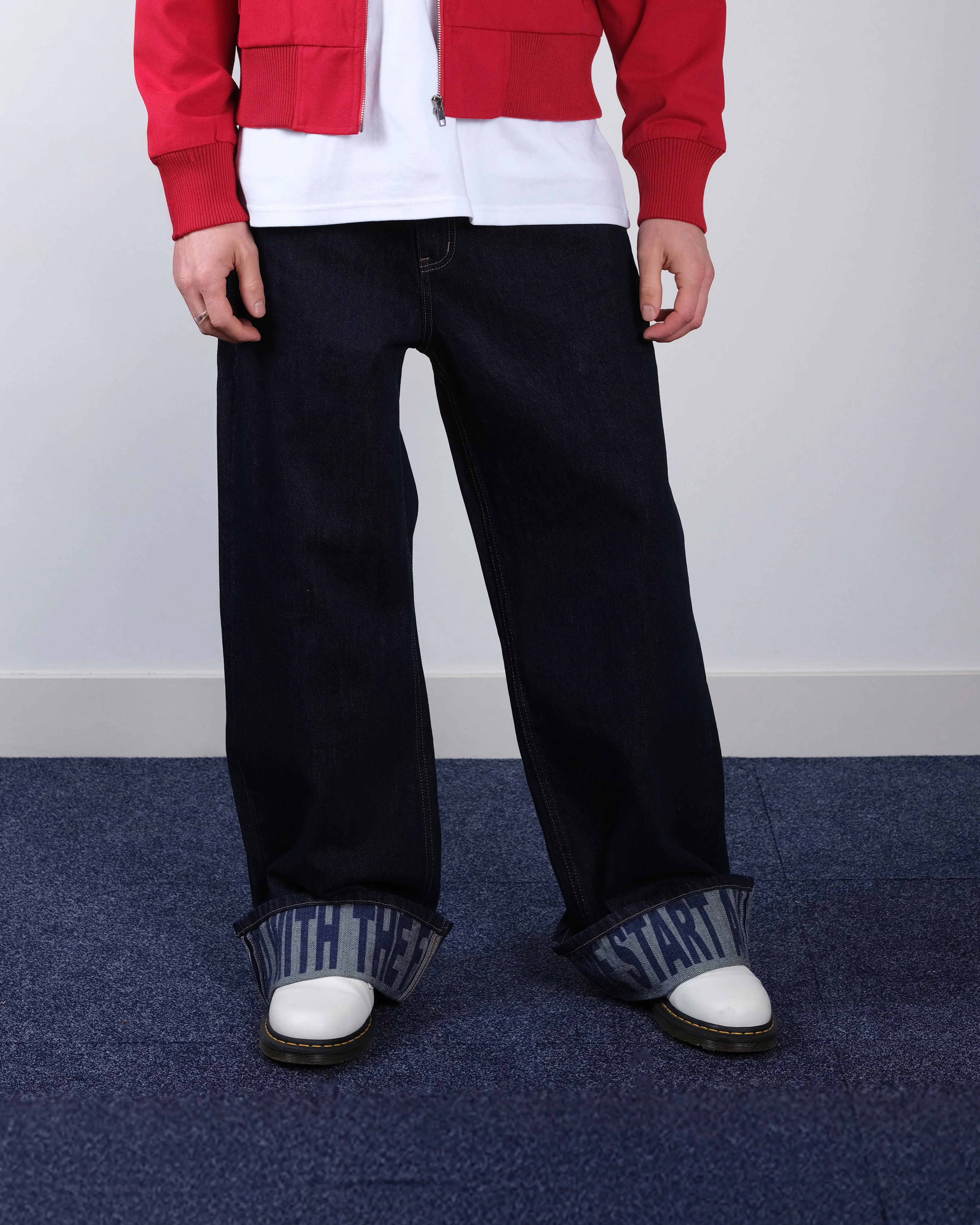 Denim slogan jeans - Image 3
