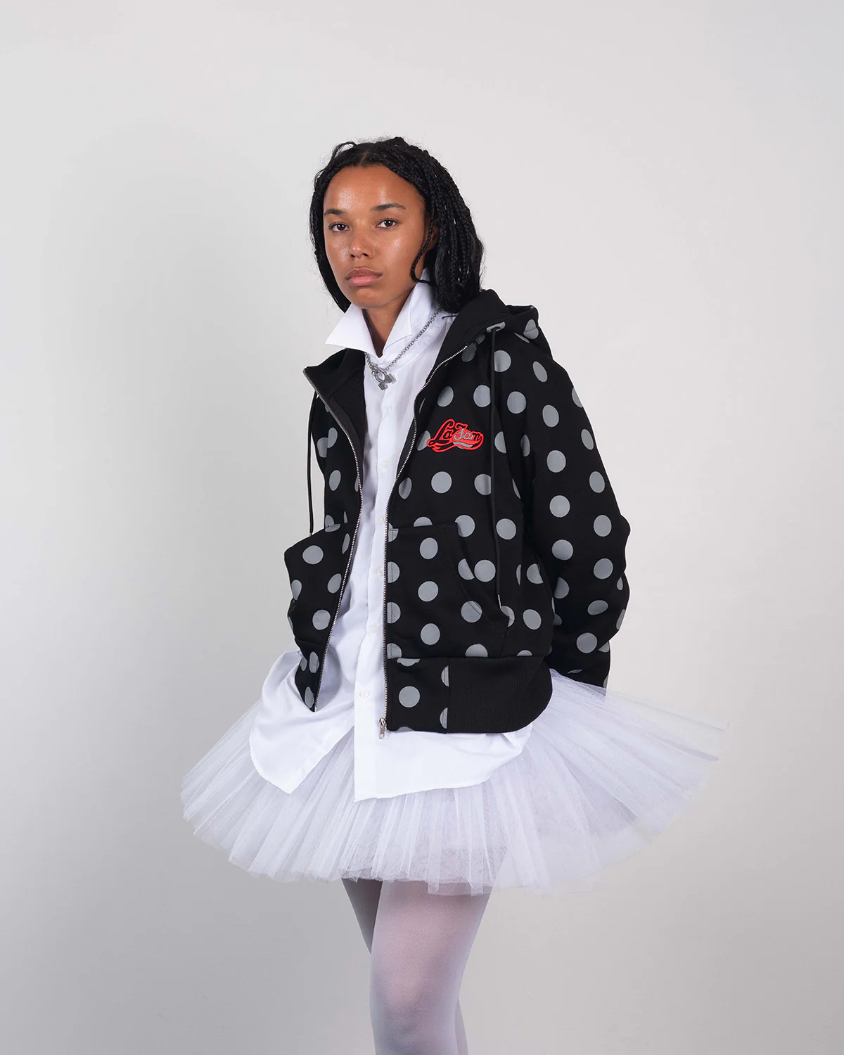 polka dots zipper black - Image 3
