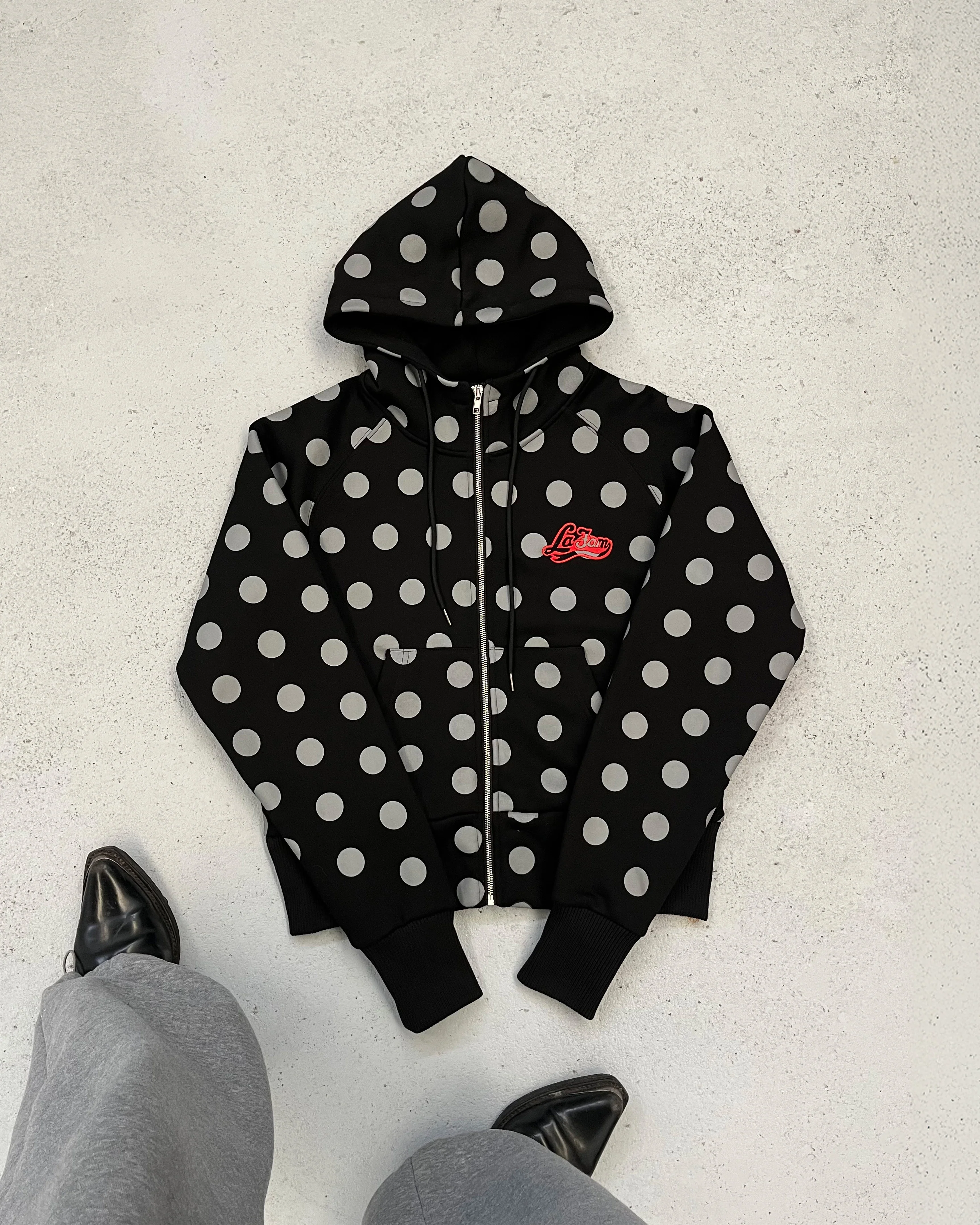 polka dots zipper black - Image 8