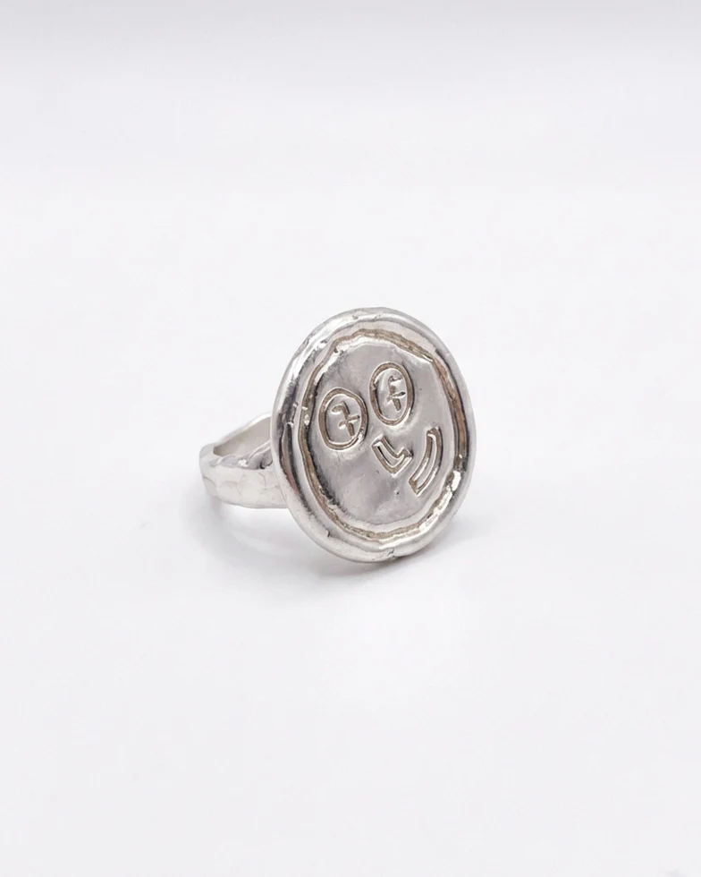 silver face ring - Image 3
