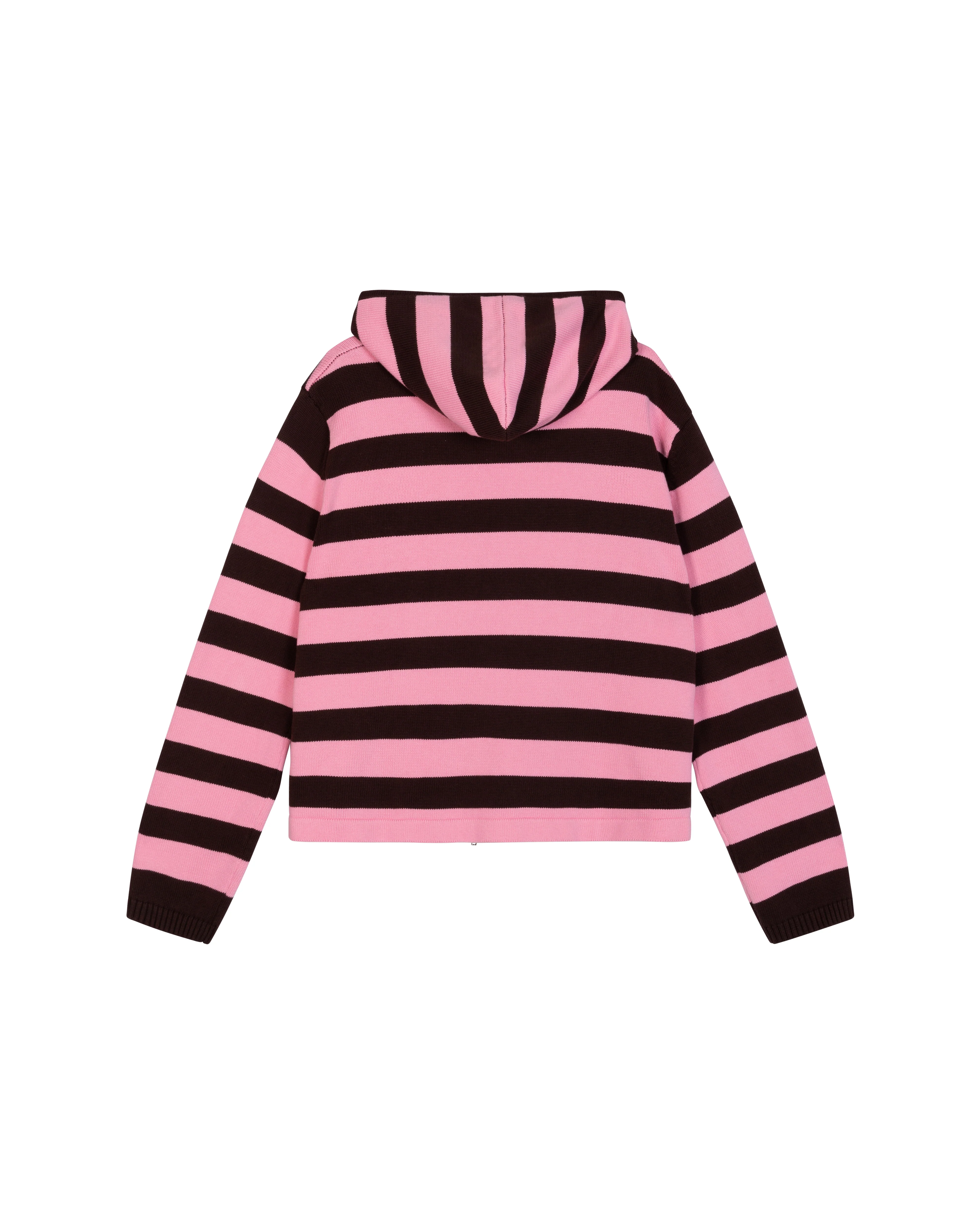 Knit striped hoodie pink - Image 6