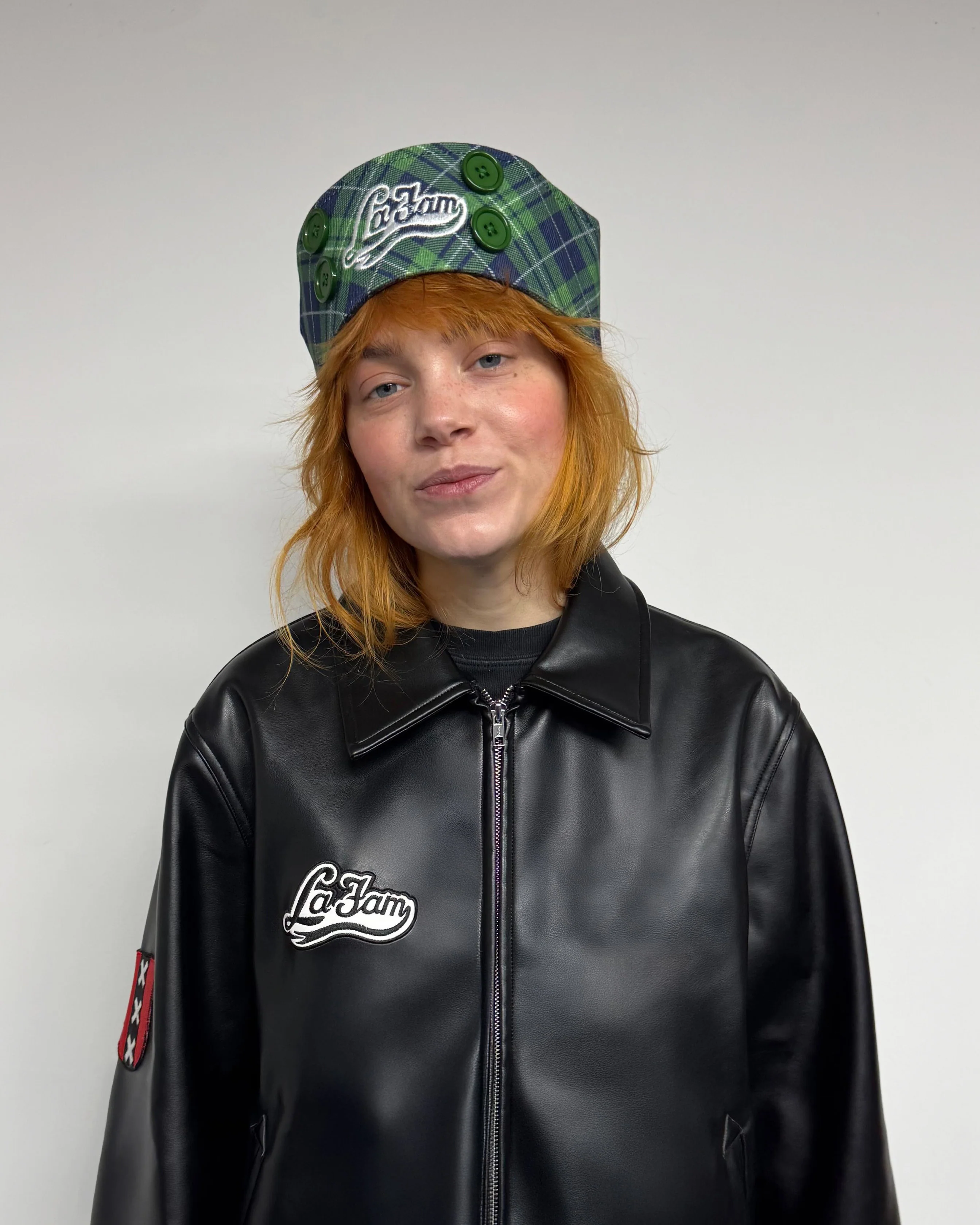 Sailor cap checkered green - Image 3
