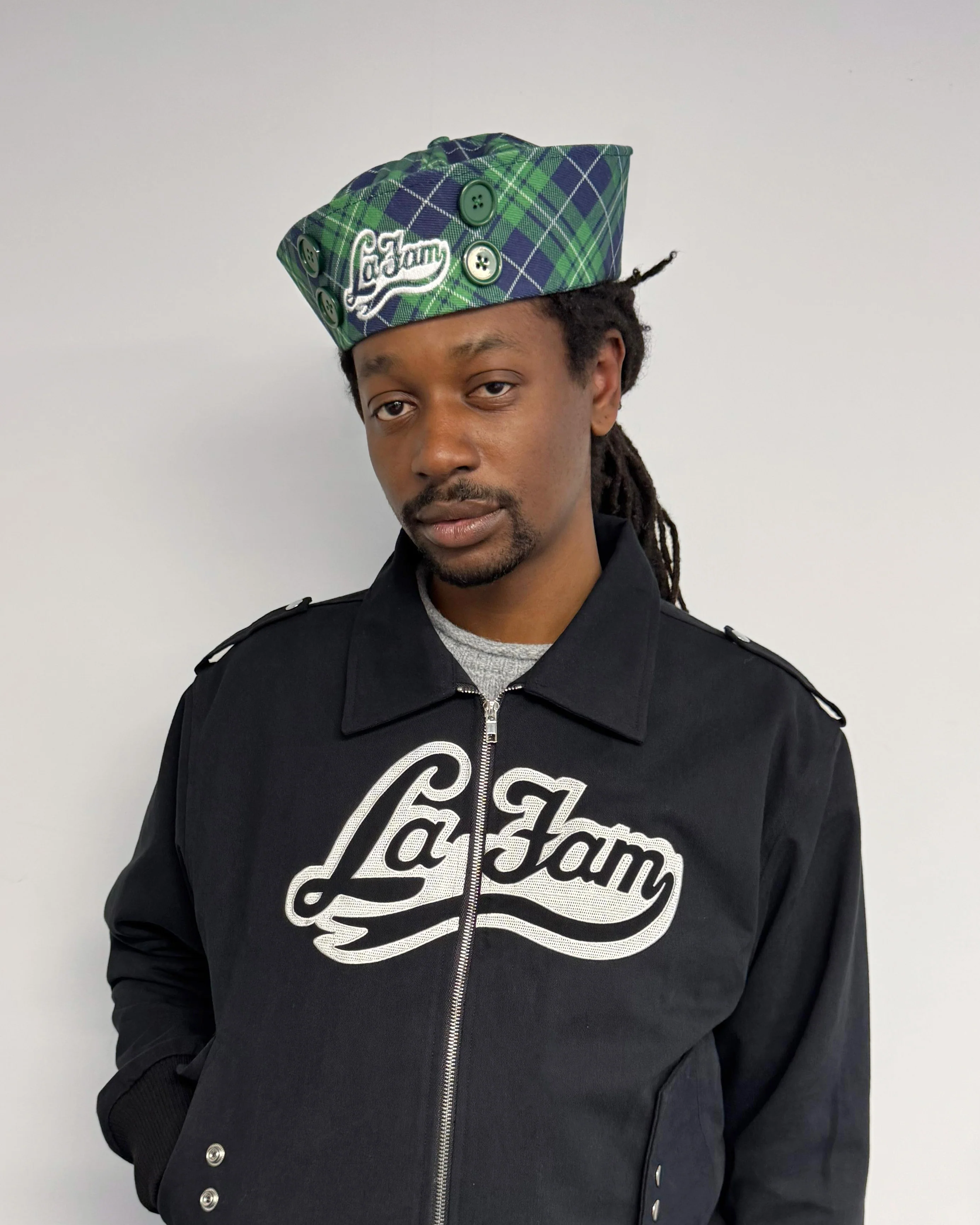 Sailor cap checkered green - Image 4