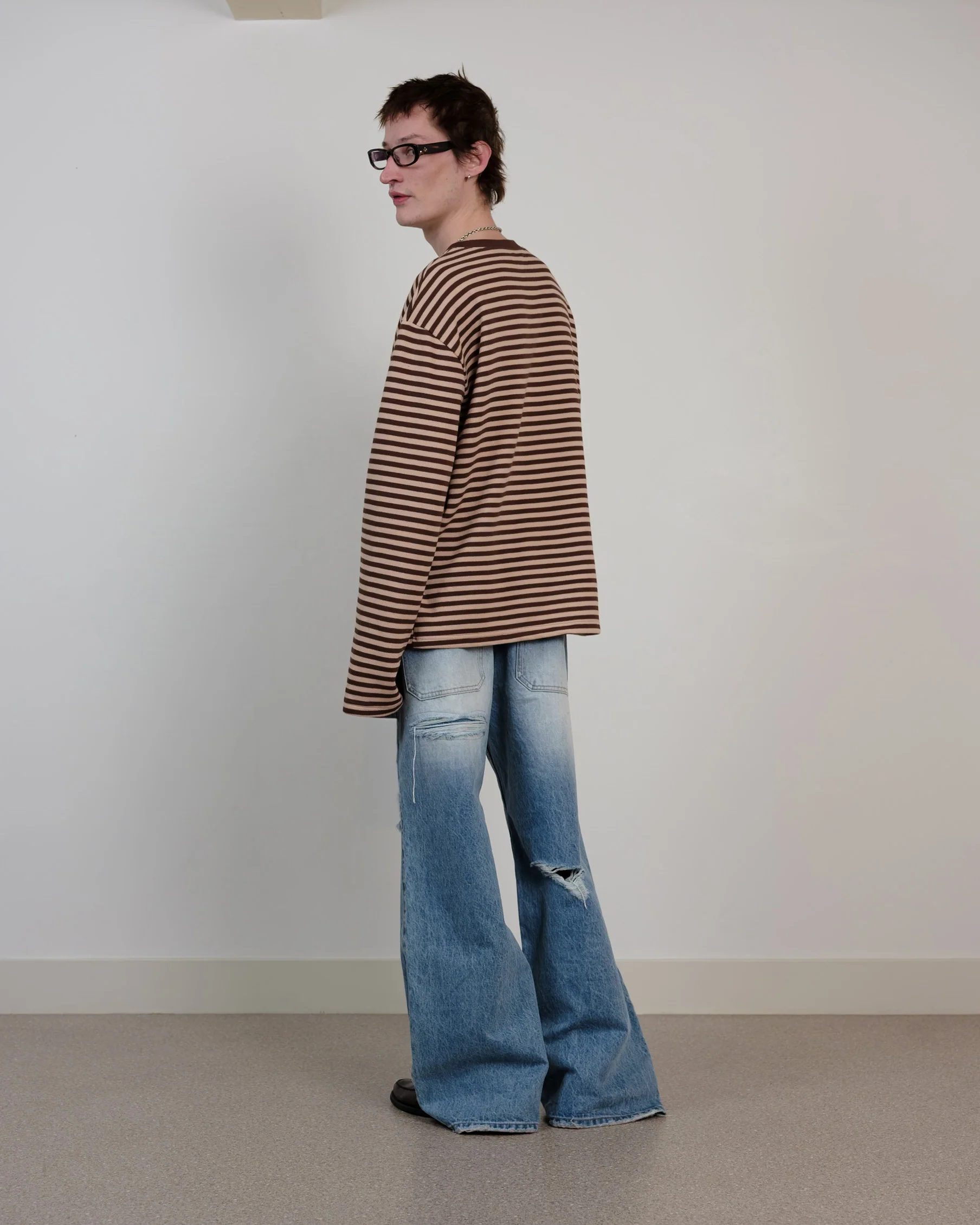 striped wsaewtf longsleeve brown/creme - Image 2