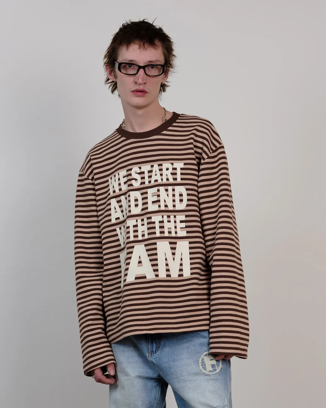 striped wsaewtf longsleeve brown/creme - Image 3