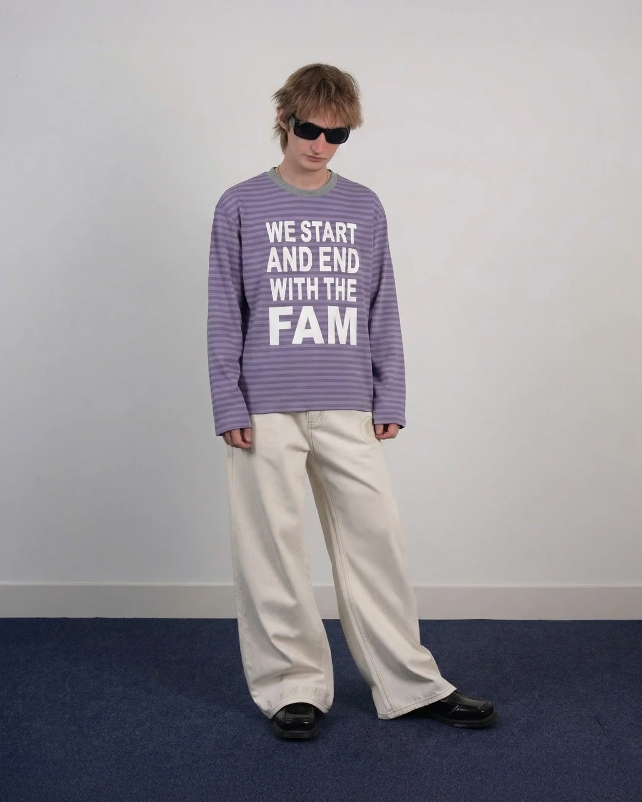 striped wsaewtf longsleeve purple/grey - Image 2
