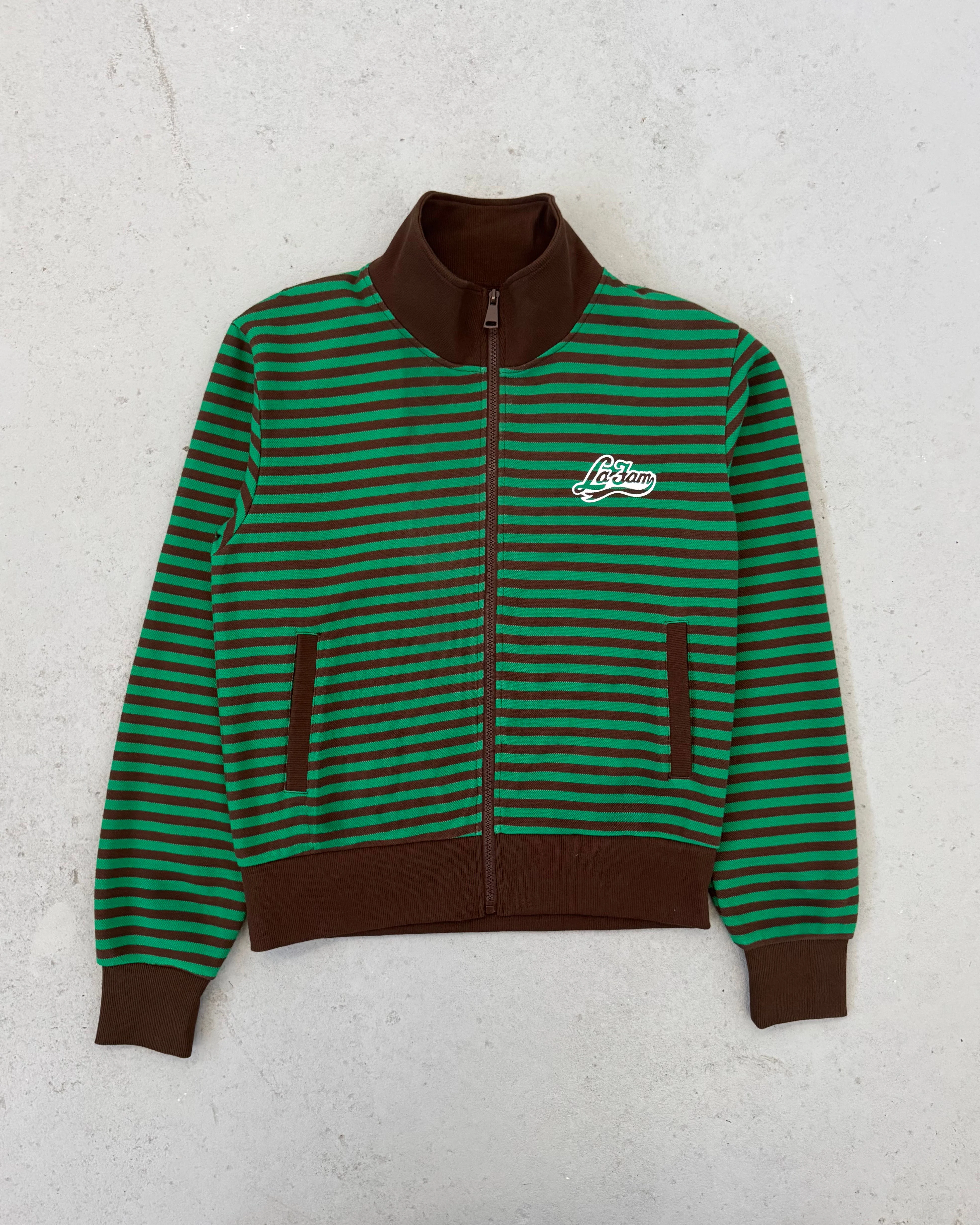 striped zipper green/brown