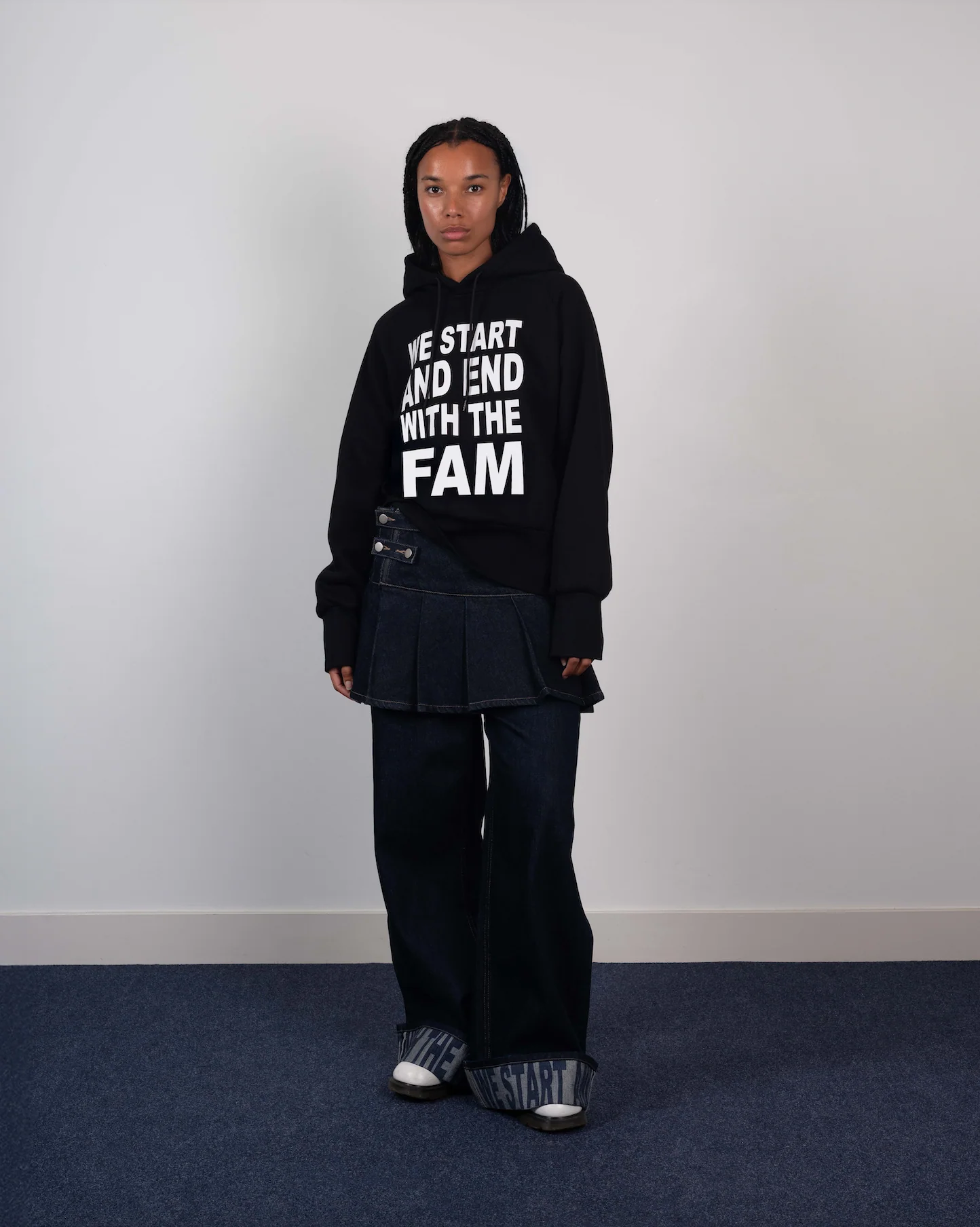 we start and end with the fam hoodie black - Image 3